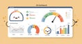 Dashboard displaying various key performance indicators with a playful, cartoon Royalty Free Stock Photo