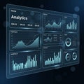 Dashboard displays various financial analytics highlighting a line graph Royalty Free Stock Photo