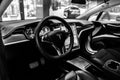 The dashboard of a full-sized, all-electric, luxury, crossover SUV Tesla Model X. Royalty Free Stock Photo