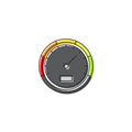 Dashboard gauge vector icon symbol isolated on white background