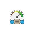 Dashboard gauge vector icon symbol isolated on white background