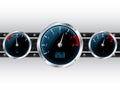 Dashboard gauges with industrial backgound Royalty Free Stock Photo