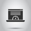 Dashboard icon in flat style. Finance analyzer vector illustration on white isolated background. Performance algorithm business