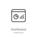 dashboard icon vector from programming collection. Thin line dashboard outline icon vector illustration. Outline, thin line
