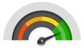 Dashboard indicator. Arrow gauge. Color measure meter