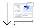 Dashboard Interface with Charts, Analytics, and Directional Flow for Data Interpretation Royalty Free Stock Photo