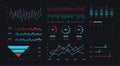 Dashboard interface. Modern admin application design, business performance data analytics software . Vector graphs and Royalty Free Stock Photo