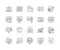 Dashboard line icons, signs, vector set, outline illustration concept Royalty Free Stock Photo