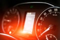 Dashboard in a modern car. New technologies. Modern car design. Speedometer and tachometer Royalty Free Stock Photo