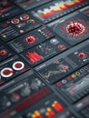 Pandemic Dashboard Displaying Antibiotic Resistance Alerts and COVID-19 Data Trends With Vibrant Red Accents Generative Royalty Free Stock Photo
