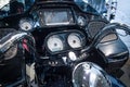 The dashboard of a motorcycle Harley-Davidson Road Glide, 2016.