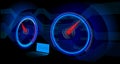 Dashboard in neon light with high-tech elements