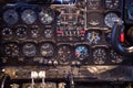 Dashboard of the old Soviet turboprop aircraft AN-24. The aircraft out of production in 1979 Royalty Free Stock Photo