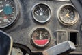 Dashboard in an old truck close-up Royalty Free Stock Photo