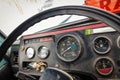 Dashboard in an old truck close-up Royalty Free Stock Photo