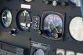 The dashboard panel in a helicopter cockpit, detail