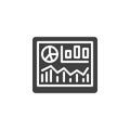 A dashboard with performance metrics vector icon