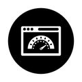 Dashboard, performance, speed icon. Black vector design