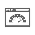 Dashboard, performance, speed icon. Gray vector design