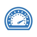 Dashboard, performance, speed, velocity icon. Blue vector graphic