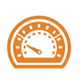 Dashboard, performance, speed, velocity icon. Orange version