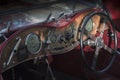 Dashboard of red vintage sports car Royalty Free Stock Photo