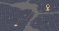 Dashboard with satellite, location and roadmap for navigation. Big data in modern city. Abstract city. Futuristic gps