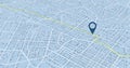 Dashboard with satellite, location and roadmap. View from above the map. Big data in modern city. Abstract city