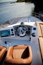 Dashboard small yachts that take tourists along the Neva river