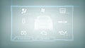 Dashboard smartcar interface on a background 3d rendering