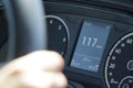 Dashboard Speedometer Displaying 117 Kilometers Per Hour Royalty Free Stock Photo