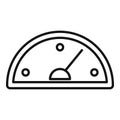 Dashboard speedometer icon outline vector. Race scale high