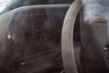 Dashboard with spiderwebs on a vintage car Royalty Free Stock Photo