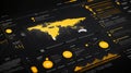 A dashboard-style infographic with numerical data and real-time