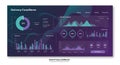 Dashboard-style user interface with data visualization elements. Features a circular Royalty Free Stock Photo