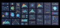 Dashboard template with big data visualization. Analytical vector infographics. Digital screen graphic and virtual interface