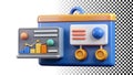Dashboard UI icon analytics data stats report interface chart png transparent image Generative AI Royalty Free Stock Photo