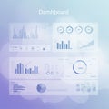 A dashboard with various data visualizations is displayed against a soft pastel Royalty Free Stock Photo