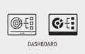 Dashboarding visualization icon on white background. Vector illustration. Royalty Free Stock Photo