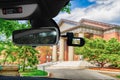 Dashcam camera view of the Harvard University Campus, Cambridge, USA Royalty Free Stock Photo