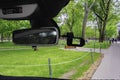 Dashcam camera view of the Harvard University Campus, Cambridge, USA Royalty Free Stock Photo