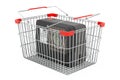 Dashcam inside shopping basket, 3D rendering