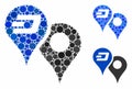 Dashcoin map pointers Composition Icon of Circle Dots Royalty Free Stock Photo