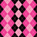 Dashed Argyle Pattern in Pink and Black