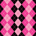 Dashed Argyle Pattern in Pink and Black