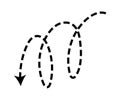Dashed arrow set. Vector doodle dot line. Thin pointer arrows Royalty Free Stock Photo