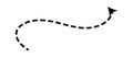 Dashed arrow set. Vector doodle dot line. Thin pointer arrows Royalty Free Stock Photo