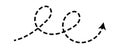 Dashed arrow set. Vector doodle dot line. Thin pointer arrows Royalty Free Stock Photo