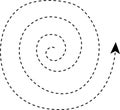 Spiral dashed arrow pointing outward Royalty Free Stock Photo