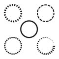 Dashed circle patterns. Abstract ring shapes. Dotted Vector elements. Geometric design set. Royalty Free Stock Photo